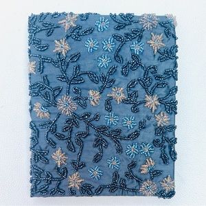 Vintage Christiana Blue Beaded Notebook with Homemade Paper